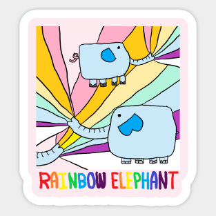 rainbow elephant Sticker